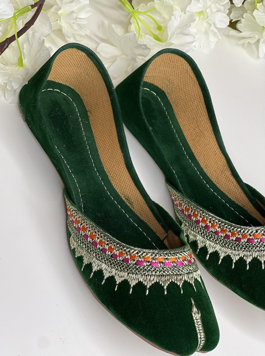 Green Embroidered Khussa