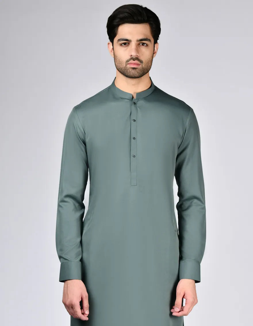 Mint Green Blended Kameez Shalwar