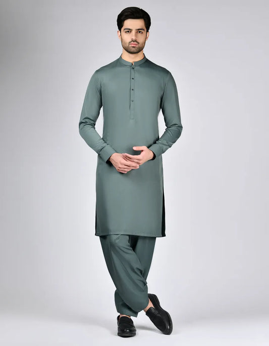 Mint Green Blended Kameez Shalwar