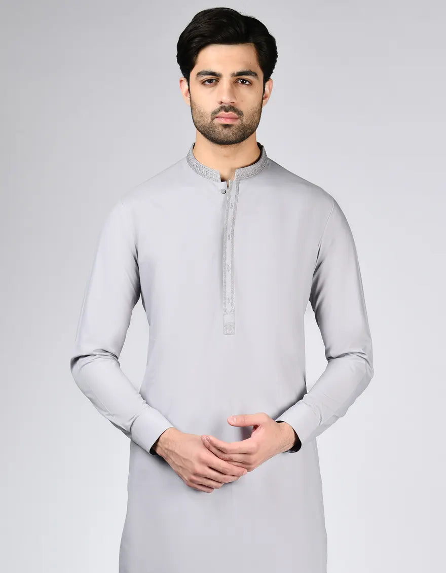 Dull Gey Blended Kameez Shalwar