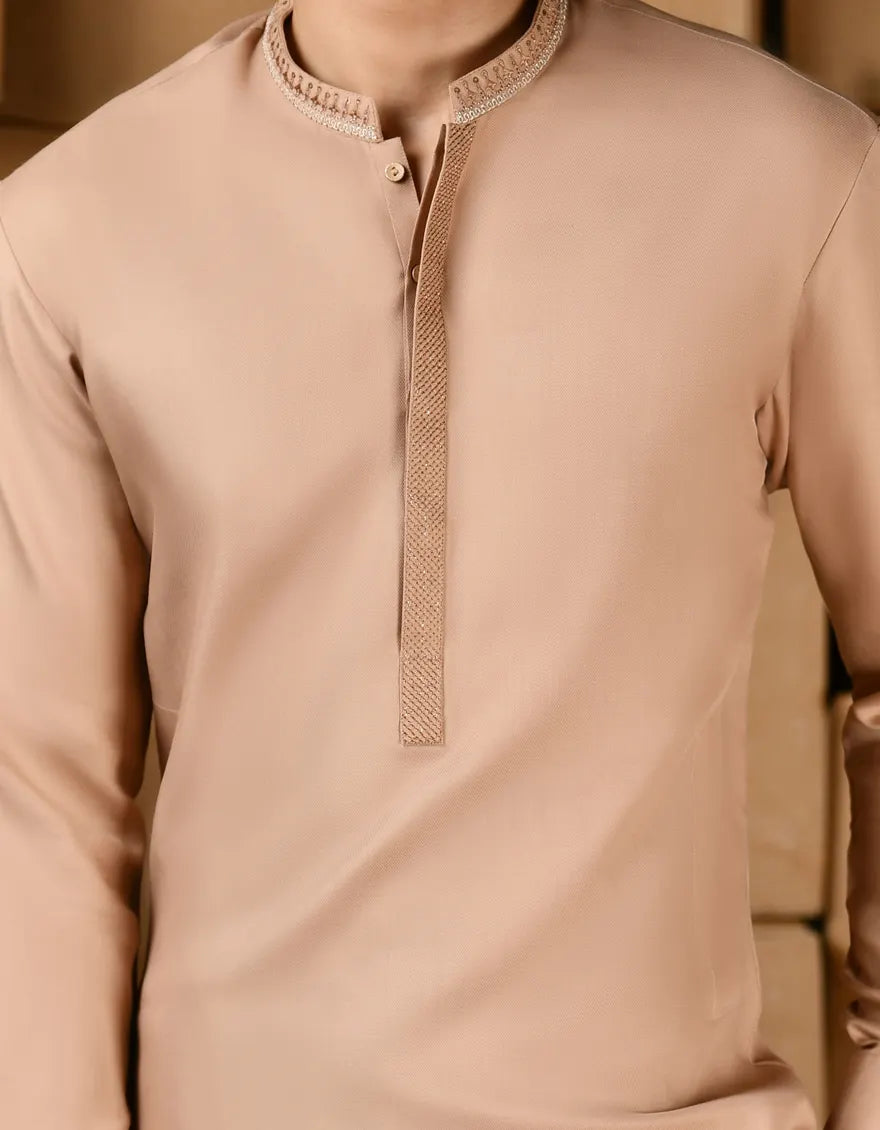 Peach Blended Kameez Shalwar