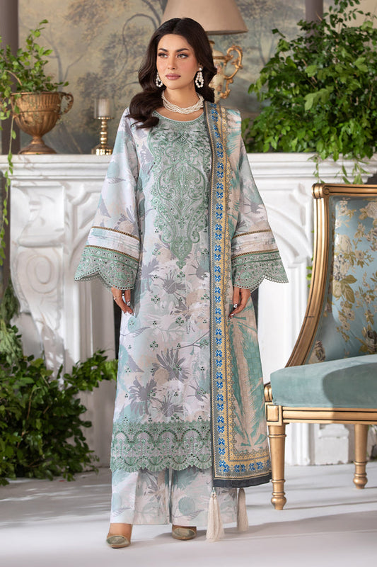 3pc Light Blue Embroidered Suit