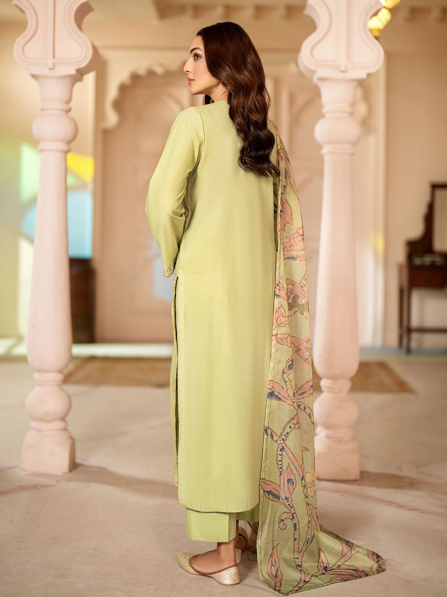 3pc Green Karandi Suit