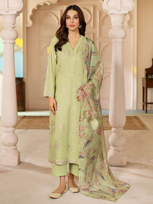 3pc Green Karandi Suit