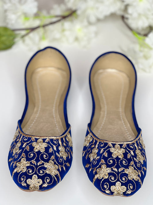 Blue Embroidered Khussa