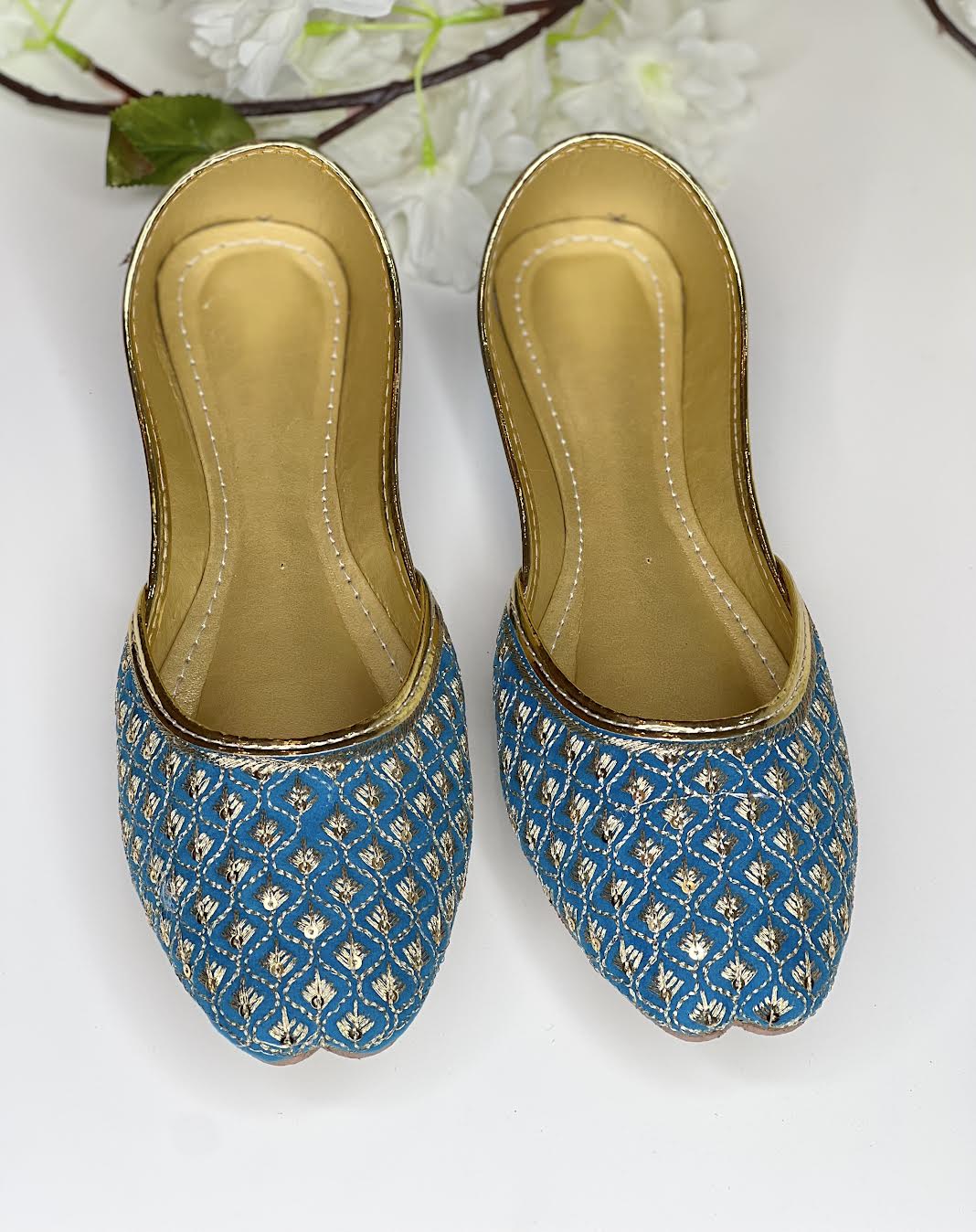 Blue Embellished Khussa