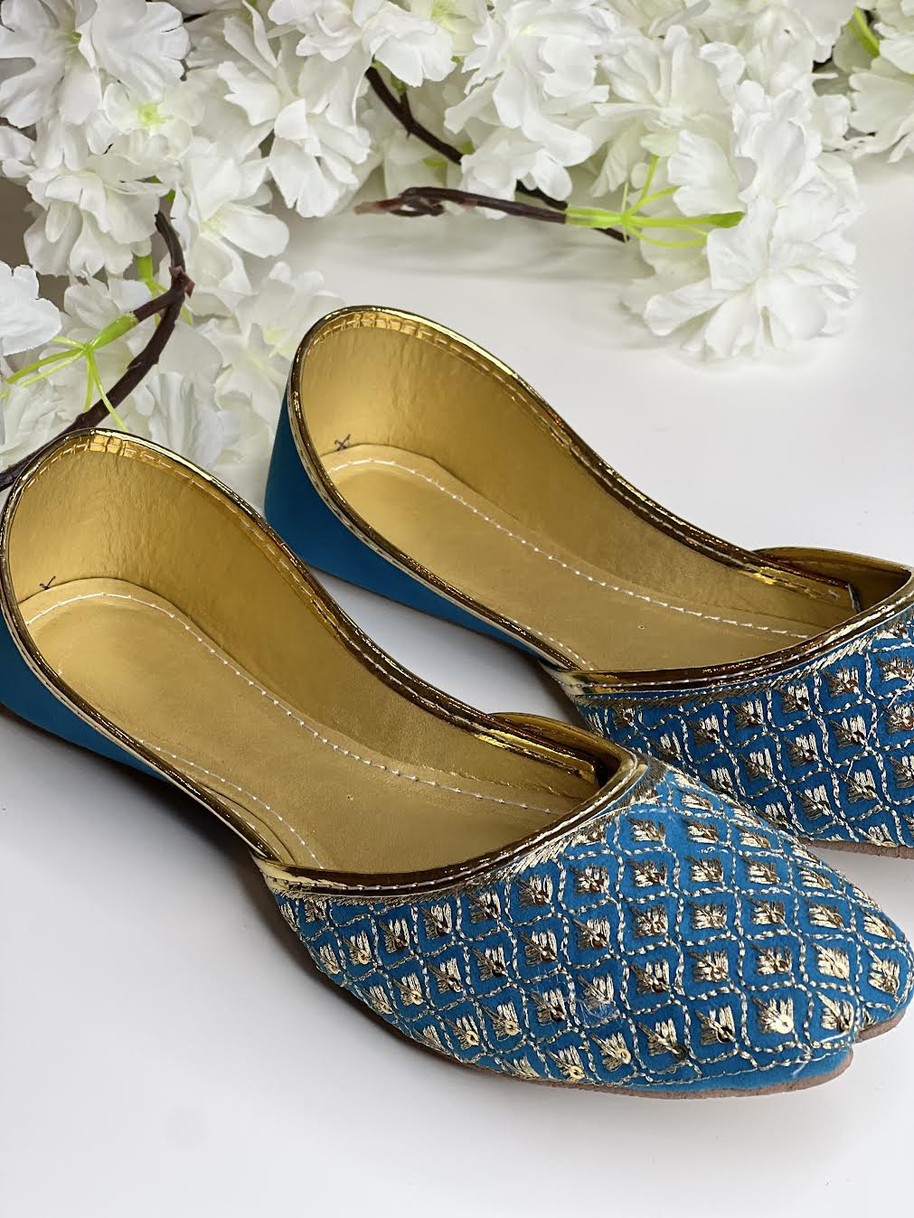 Blue Embellished Khussa