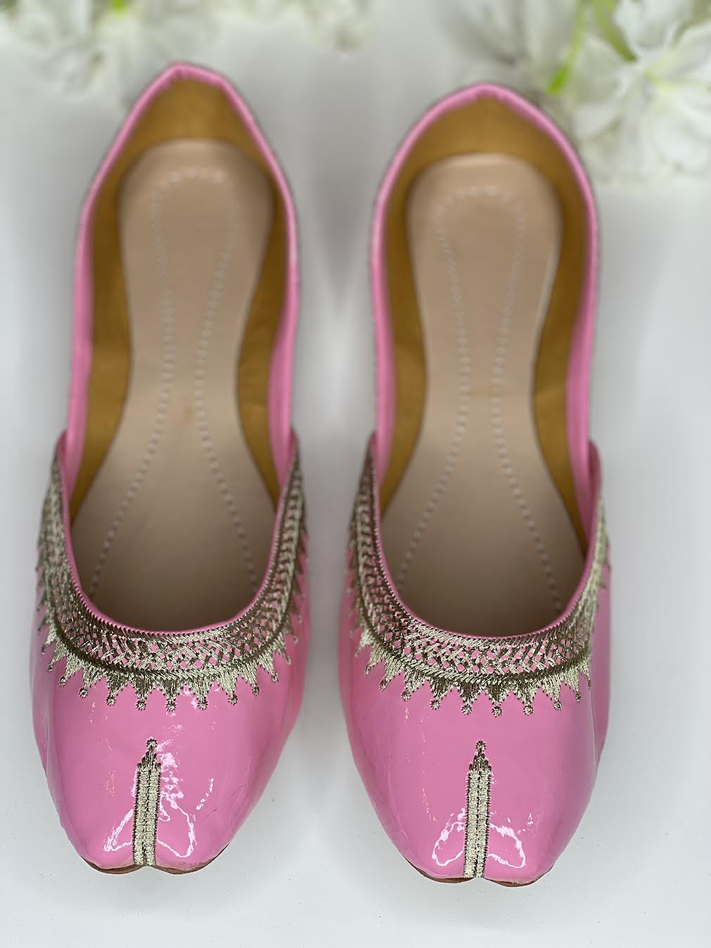 Pink Embroidered Khussa