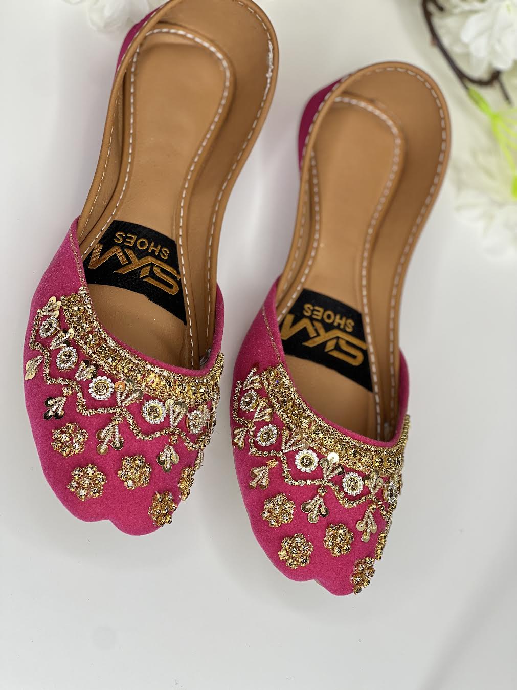 Hot Pink Embellished Khussa