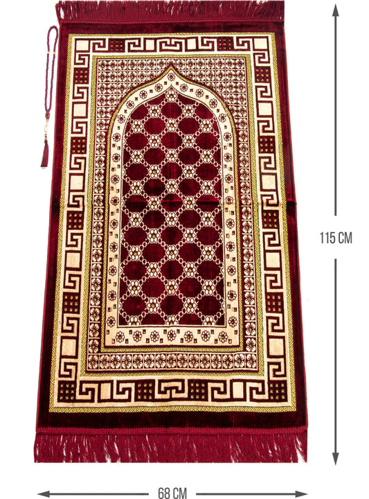 Red Prayer Rug & Tasbeeh